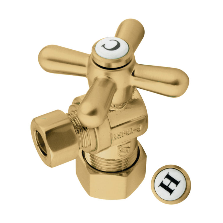 Brushed Brass Vintage Quarter-Turn Angle Stop Valve