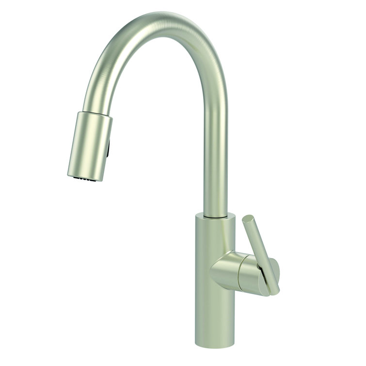 Satin Nickel Pull-Down Single Handle Kitchen Faucet