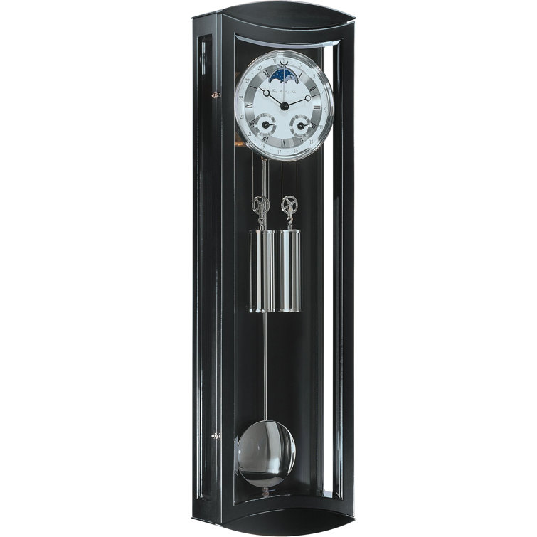 Hermle 31" Black and Silver Regulator Pendulum Wall Clock