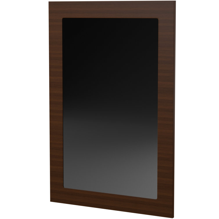 American Walnut Rectangular Frameless Vanity Mirror