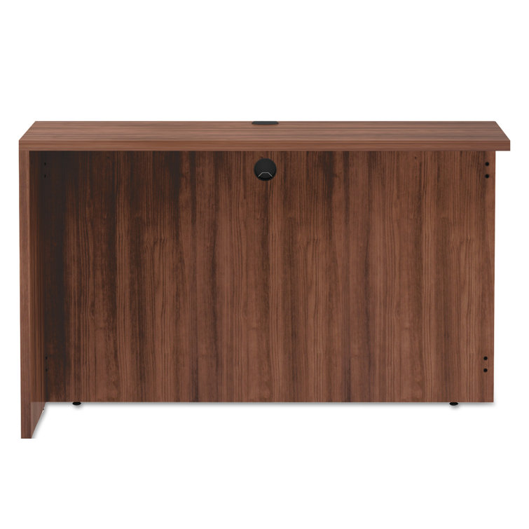 Walnut Reversible L-Shaped Office Desk with Wire Management