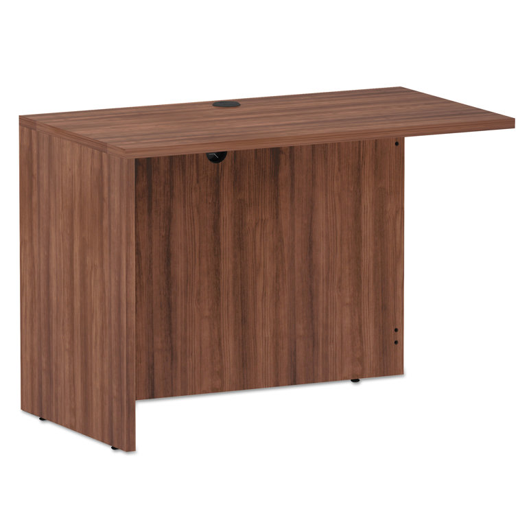 Walnut Reversible L-Shaped Office Desk with Wire Management