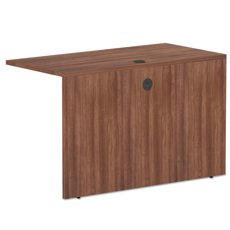 Walnut Reversible L-Shaped Office Desk with Wire Management