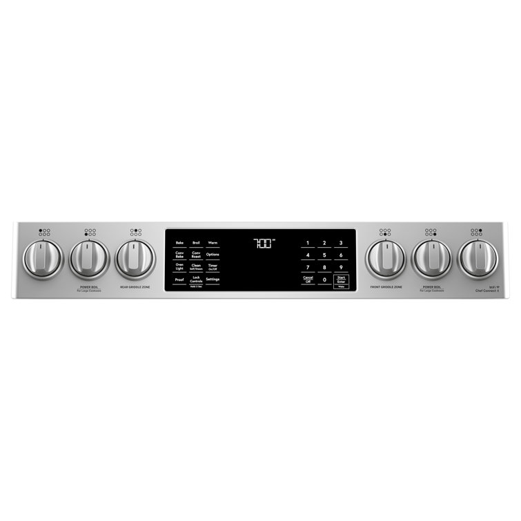 Stainless Steel 30" Smart Convection Gas Range with Griddle
