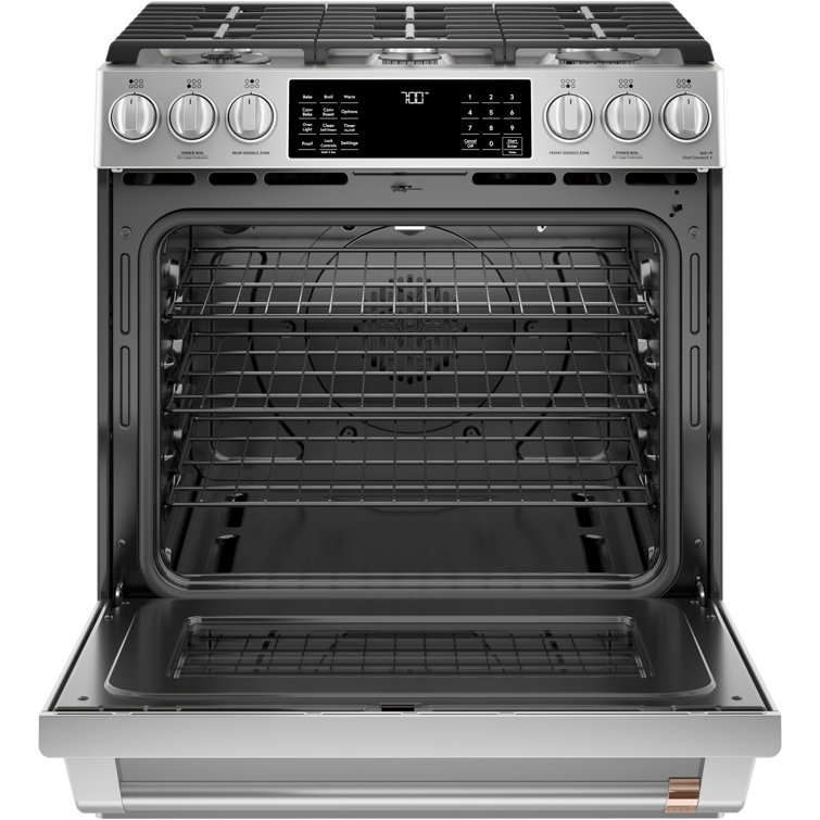 Stainless Steel 30" Smart Convection Gas Range with Griddle