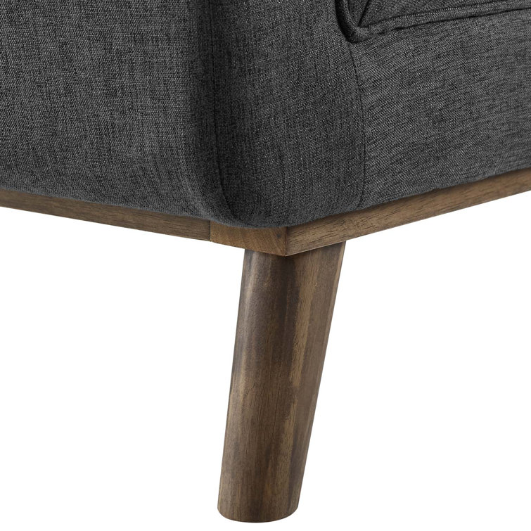 Haven Gray Tufted Upholstered Fabric Accent Bench