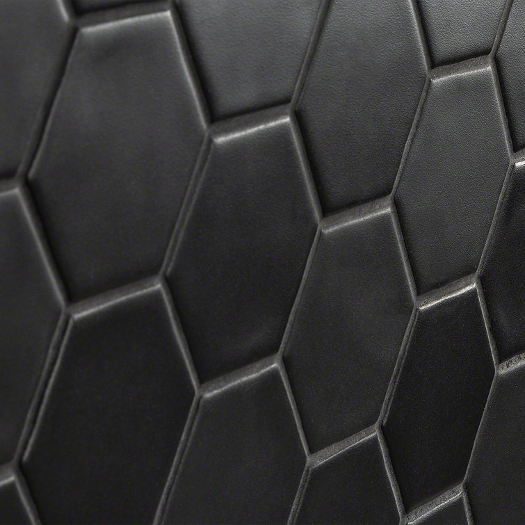 Milton Black Matte Ceramic Hexagonal Mosaic Tile