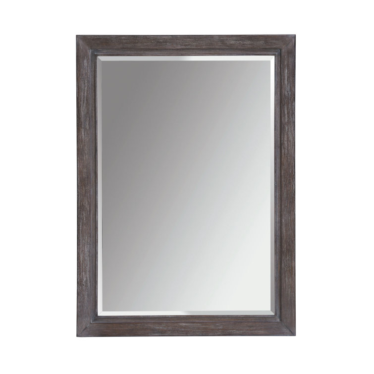 Gray and Brown Oak Transitional Rectangular Mirror