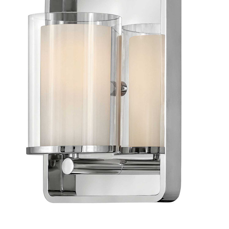 Eton Dark Walnut and Polished Nickel Modern Cylinder Sconce