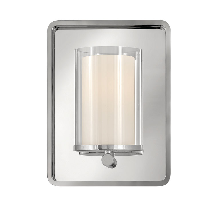 Eton Dark Walnut and Polished Nickel Modern Cylinder Sconce