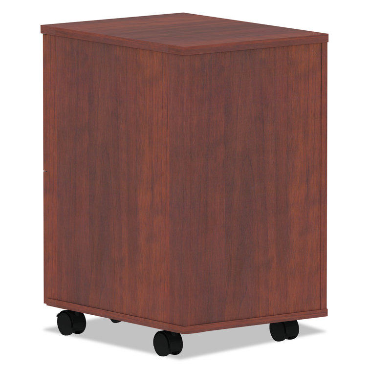 Medium Cherry 2-Drawer Lockable Mobile Pedestal File Cabinet