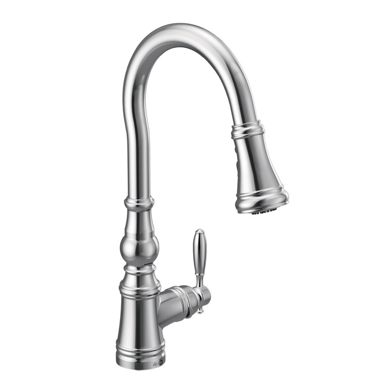 Chrome Transitional Kitchen Faucet with Pull-out Spray