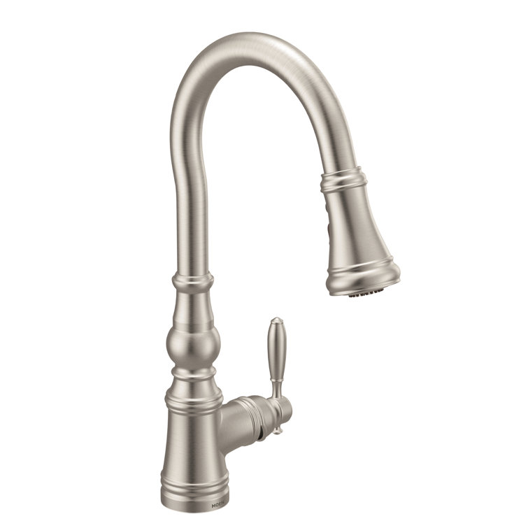 Stainless Steel Transitional Pull-Down Kitchen Faucet with Spray