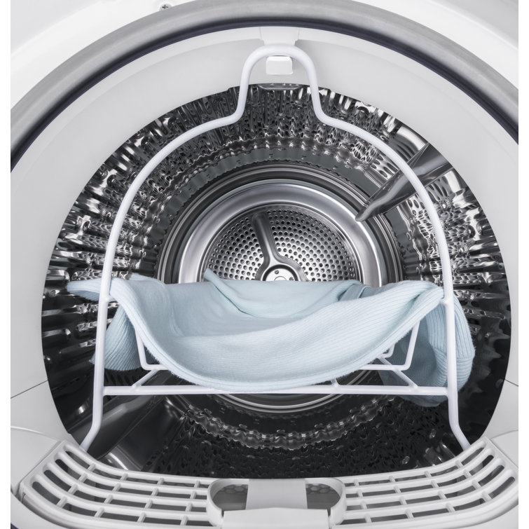 White 4.1 cu. ft. Stackable Electric Dryer with Stainless Steel Drum