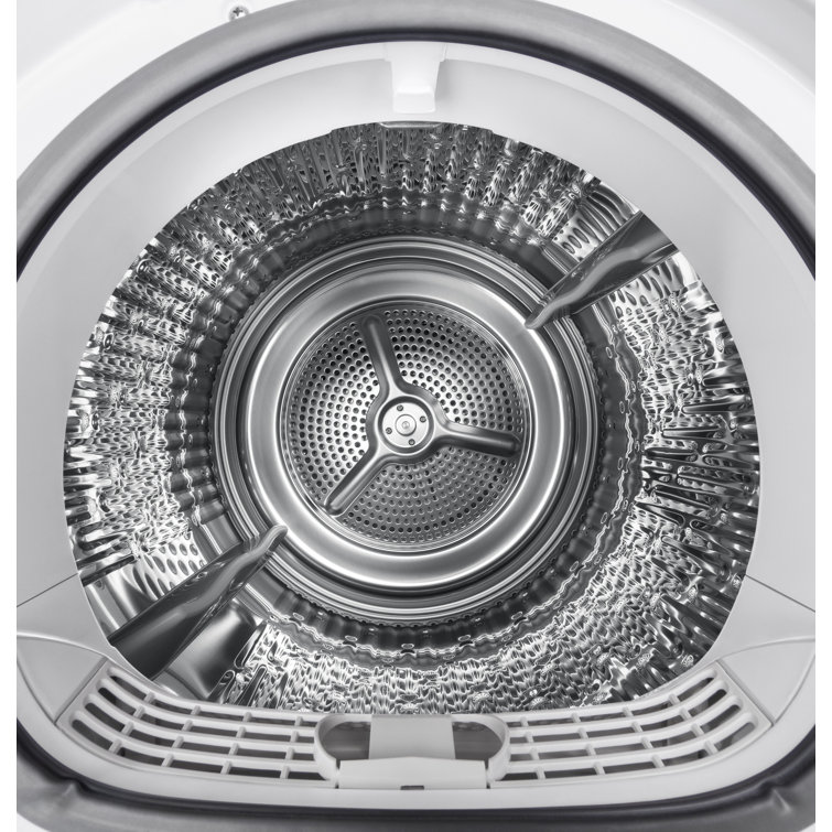 White 4.1 cu. ft. Stackable Electric Dryer with Stainless Steel Drum