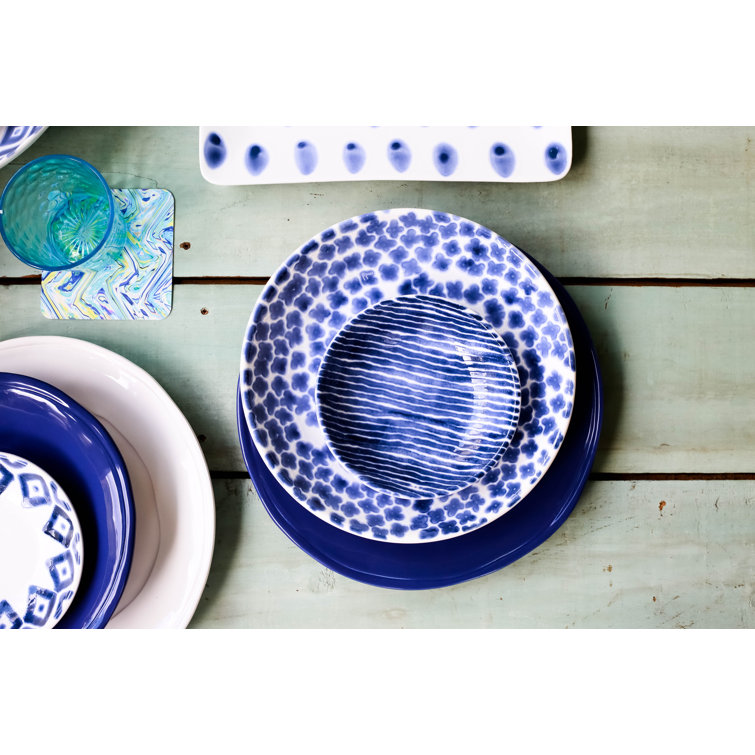 Handcrafted Blue and White Ceramic Appetizer Plates Set