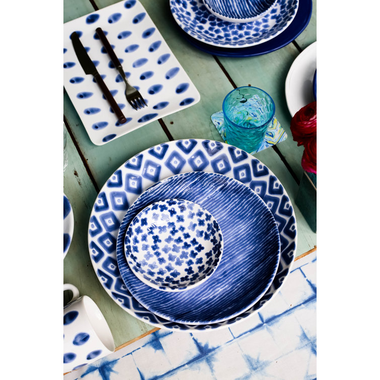 Handcrafted Blue and White Ceramic Appetizer Plates Set