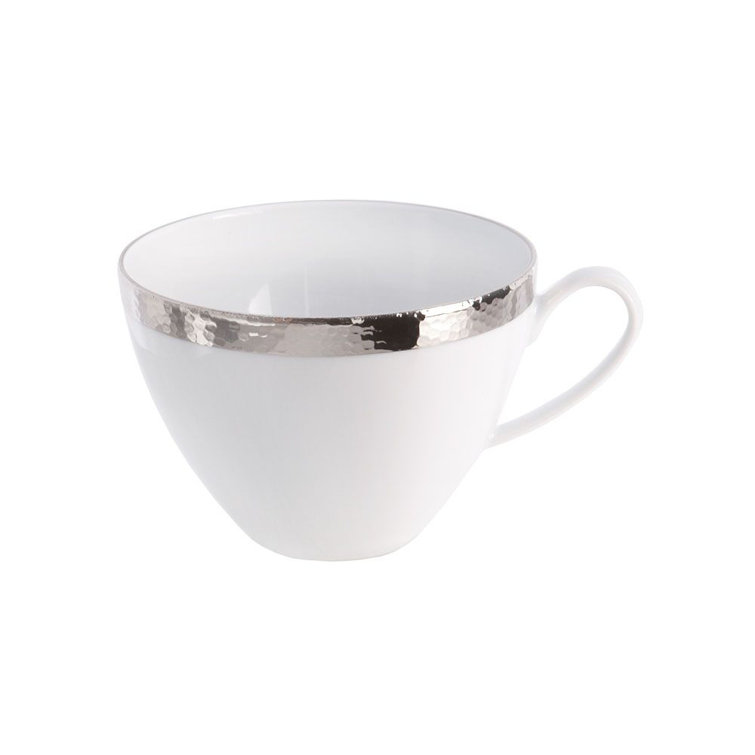Platinum Rimmed White Porcelain Breakfast Cup
