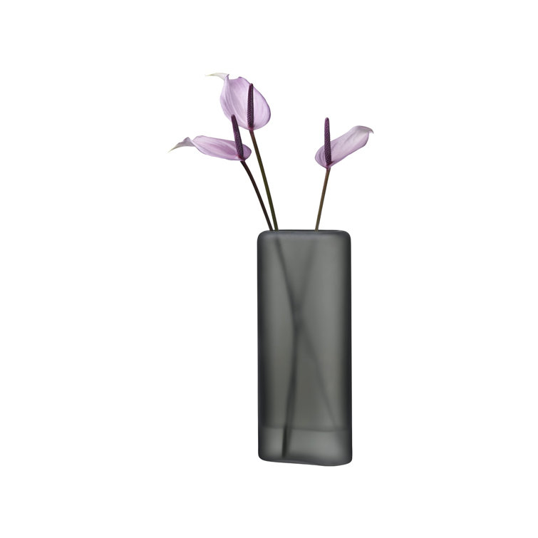 Steel Blue Handblown Glass Table Vase for Bouquets