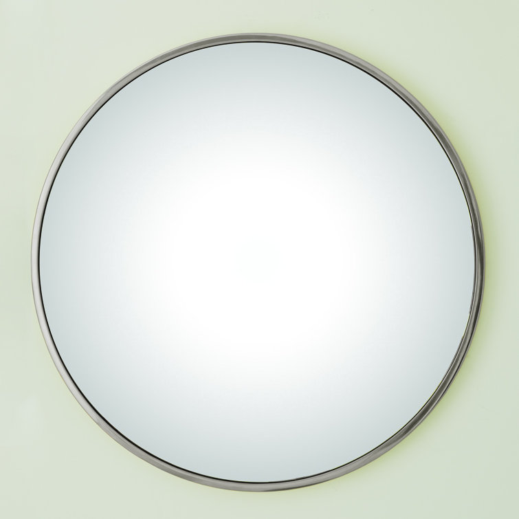 Large Round Nickel Finish Convex Mirror
