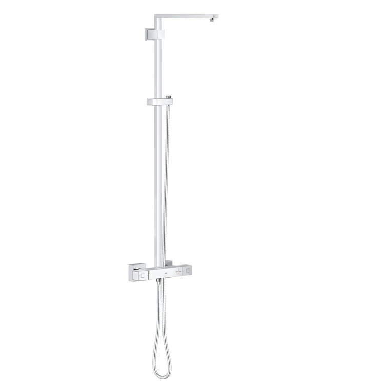 Chrome Adjustable Height Wall Mounted Shower System