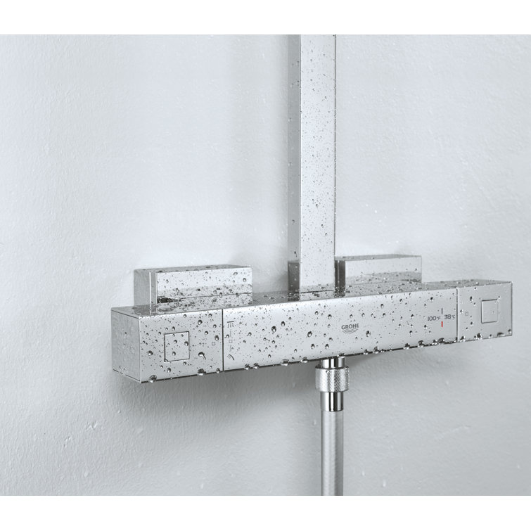Chrome Adjustable Height Wall Mounted Shower System