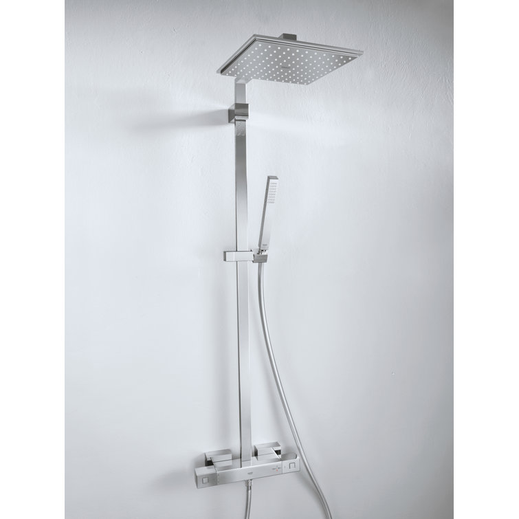 Chrome Adjustable Height Wall Mounted Shower System