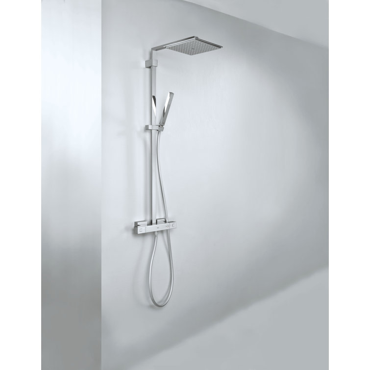 Chrome Adjustable Height Wall Mounted Shower System