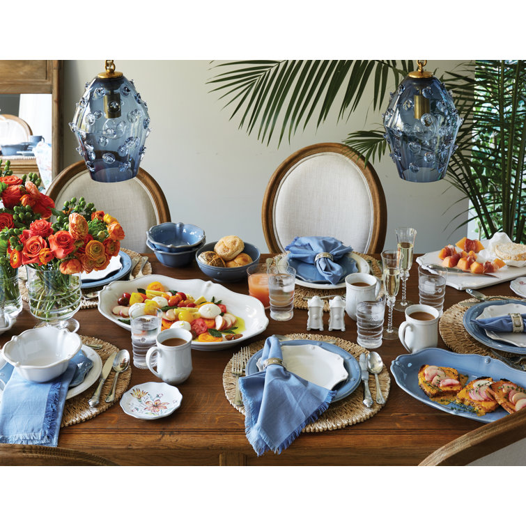 Chambray Blue Berry & Thread 4-Piece Ceramic Dining Set