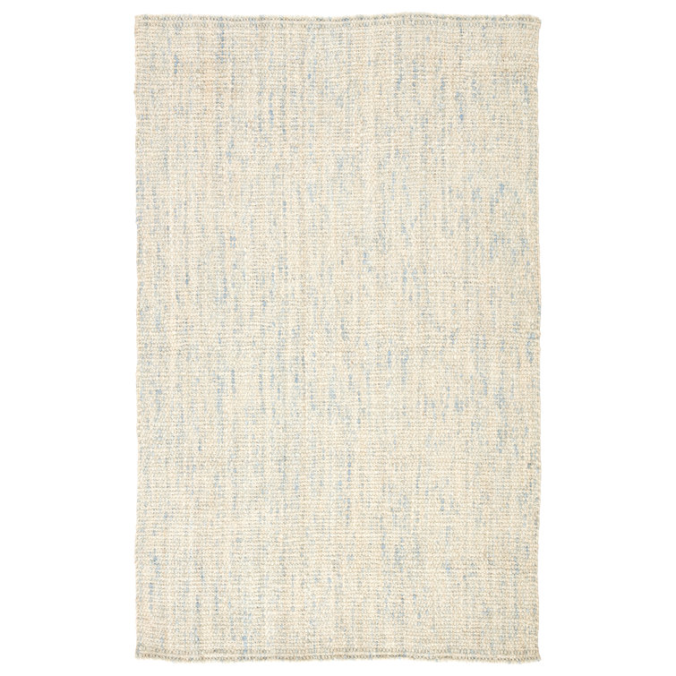Handmade Blue and White Jute Rectangular Area Rug
