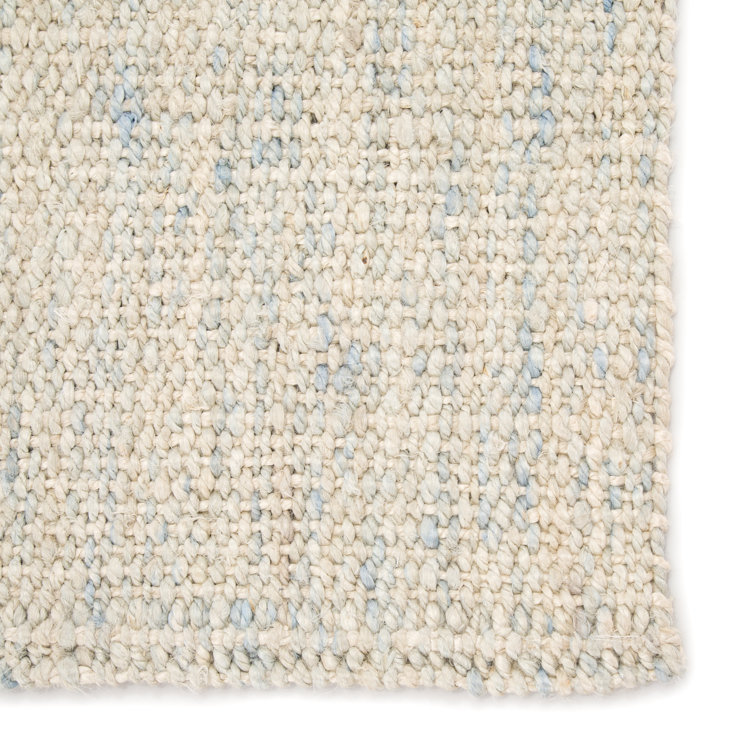 Handmade Blue and White Jute Rectangular Area Rug