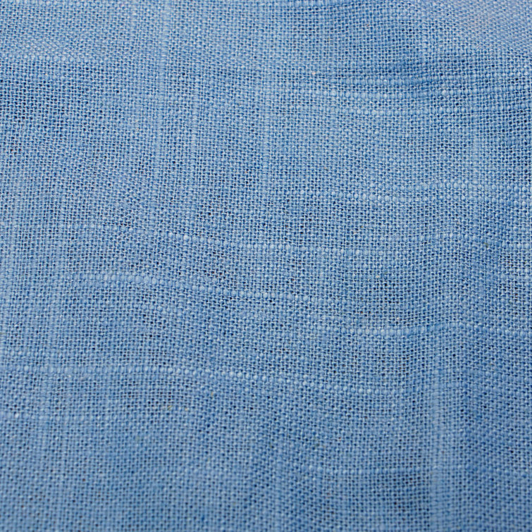 Queen Size Classic Denim Linen Upholstered Pine Wood Bed