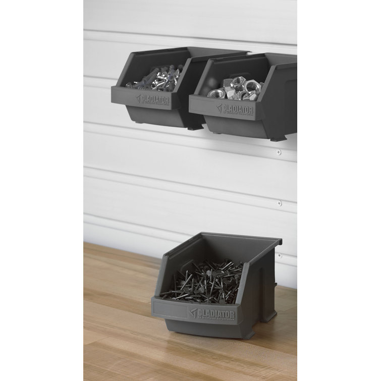 Charcoal Stackable Plastic Storage Bins for Small Items