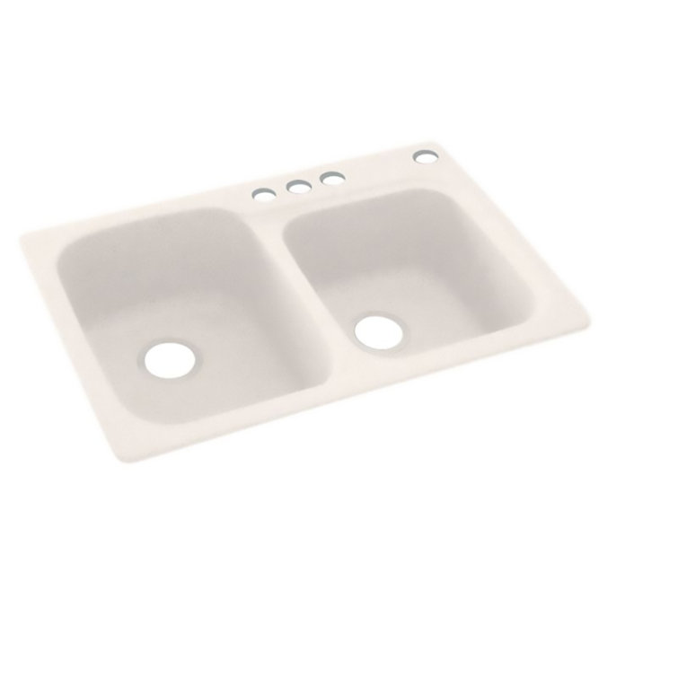 Barley Solid Surface Double Bowl 33'' Kitchen Sink