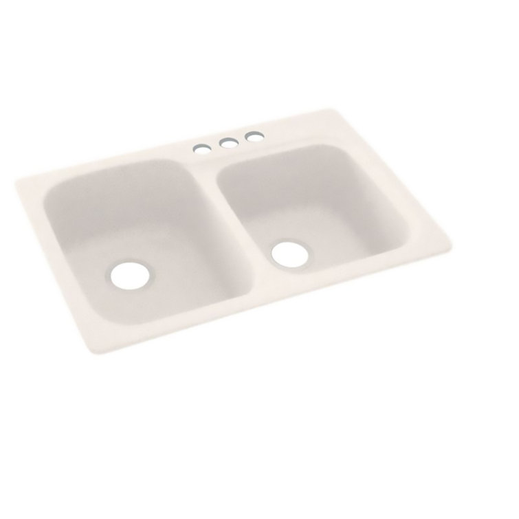 33'' L Double Bowl Solid Surface Kitchen Sink