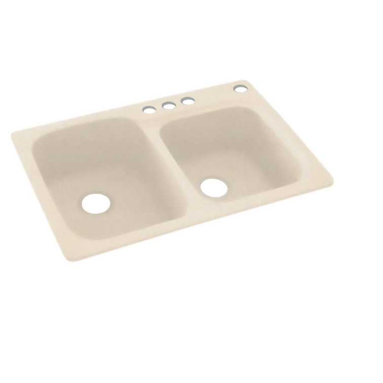 Barley Solid Surface Double Bowl 33'' Kitchen Sink