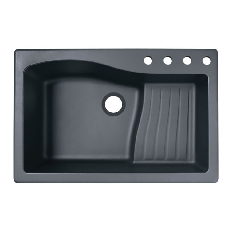 Nero Granite Composite Single Bowl Drop-In Kitchen Sink