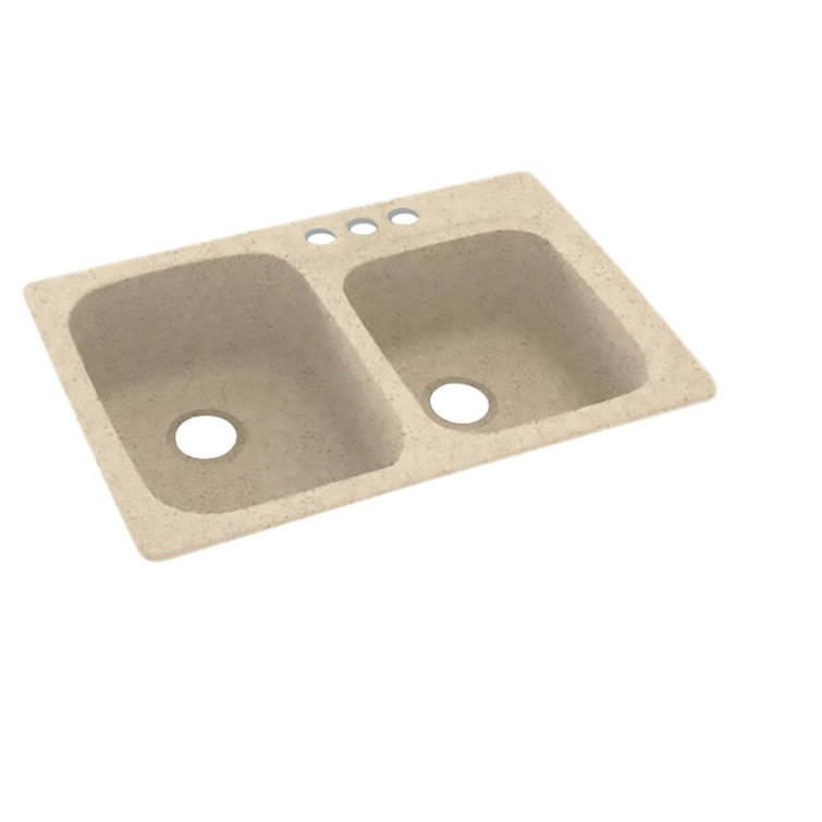33'' L Double Bowl Solid Surface Kitchen Sink