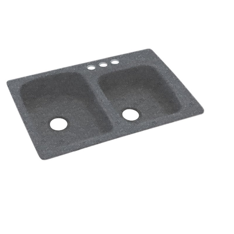 33'' L Double Bowl Solid Surface Kitchen Sink