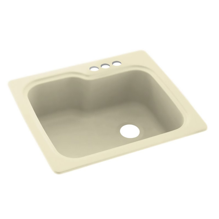 White Matte Solid Surface Single Bowl Kitchen Sink