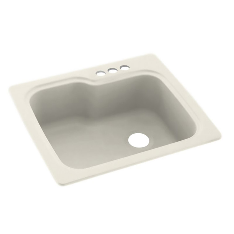 White Matte Solid Surface Single Bowl Kitchen Sink