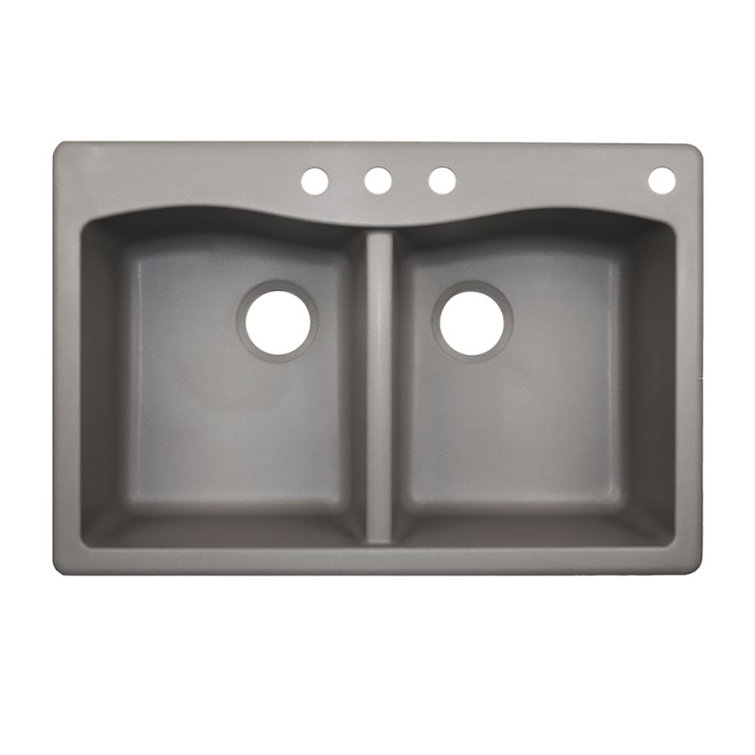 33'' Metallico Granite Composite Double Bowl Kitchen Sink