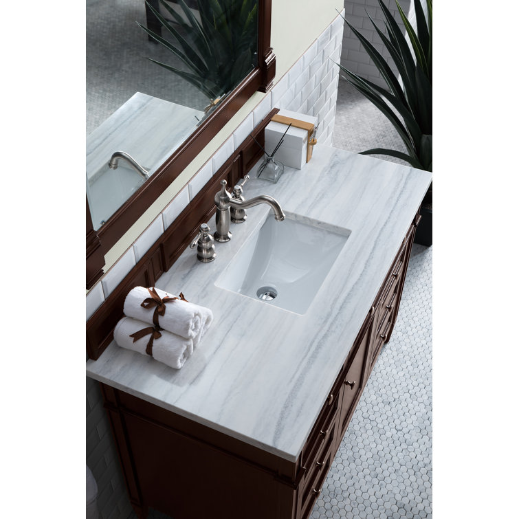 Saddle Brown 48" Single Vanity with Veneer Finish