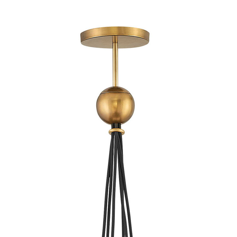 Heritage Brass and Clear Glass 6-Light Cluster Pendant