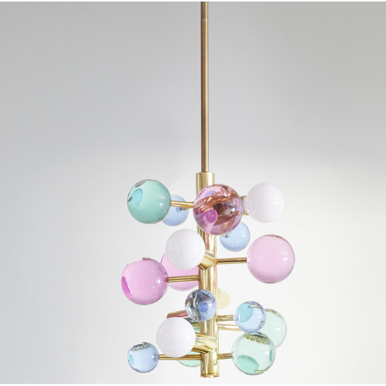 Antique Brass Multi-Finish 5-Light Sputnik Chandelier