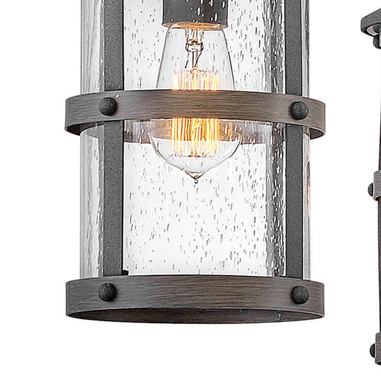 Aged Zinc and Driftwood Gray 6-Light Outdoor Chandelier