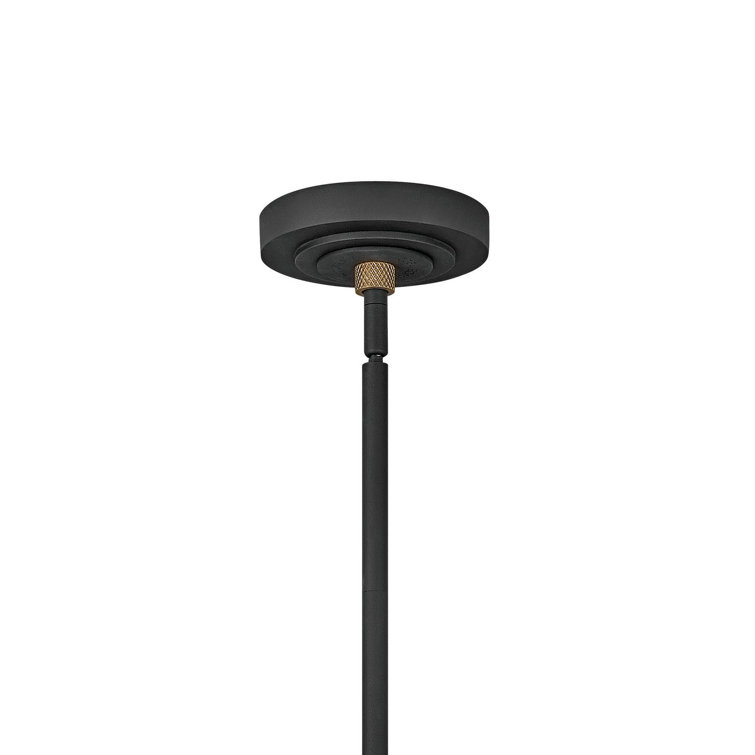 Textured Black and Brass 12" Aluminum Pendant Light