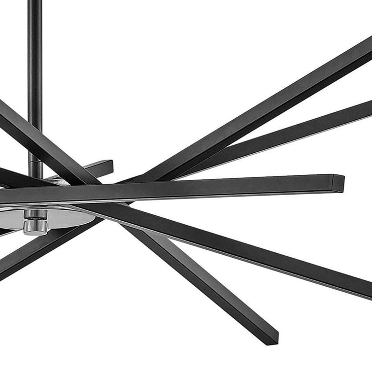 Mini Sputnik 6-Light Chandelier in Satin Black with Articulating Arms