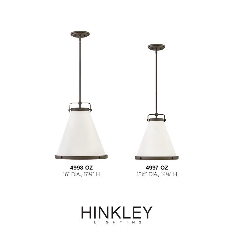Lacquered Brass and Off-White Single Cone Pendant Light
