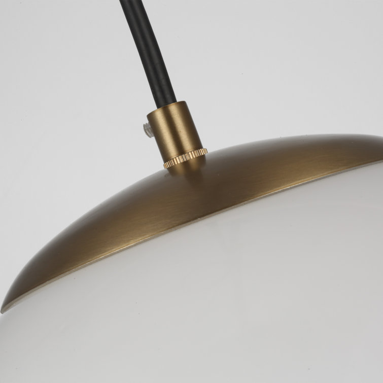 Midnight Black Globe Pendant Light with Clear Seeded Glass Shade
